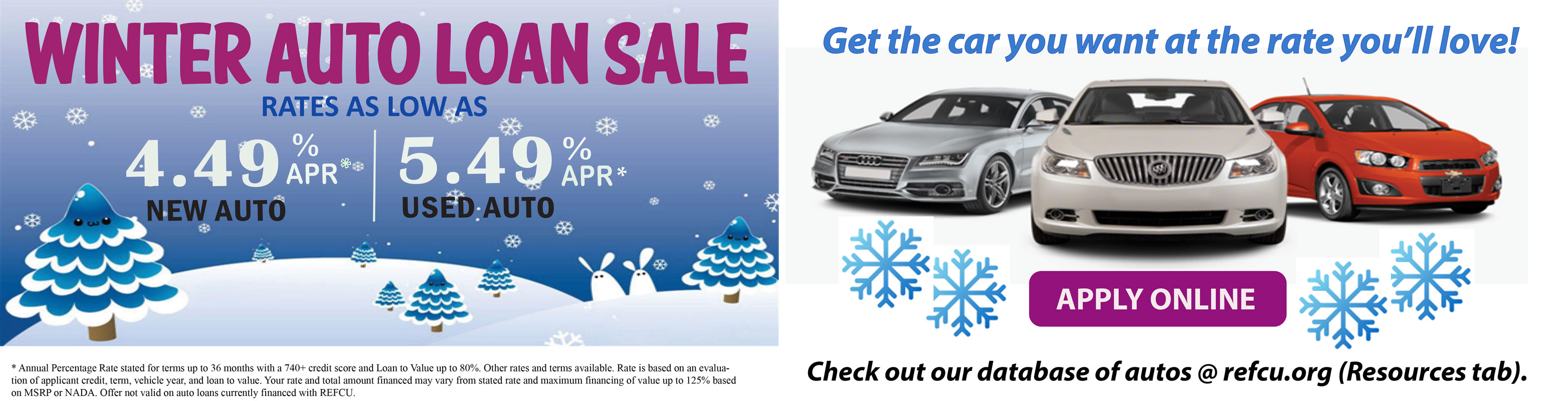 Winter auto loan sale. Rates as low as 4.49% APR